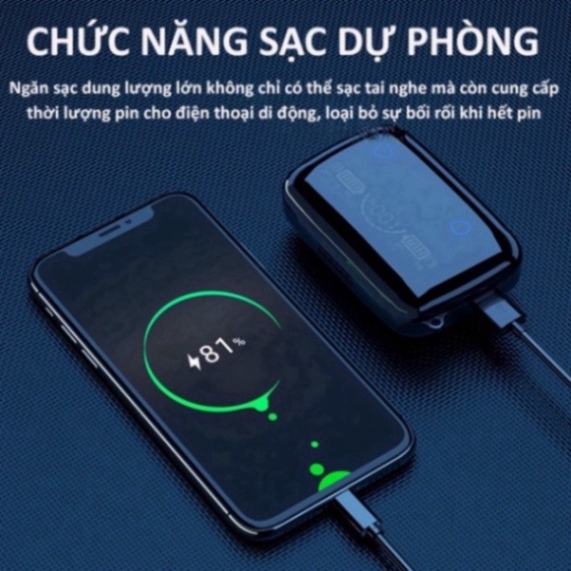 Tai nghe bluetooth M19 chip 5.1 bản mới nhất 2023,tai nghe không dây pin trâu cảm ứng nhạy cùng đèn led và âm thanh đỉnh