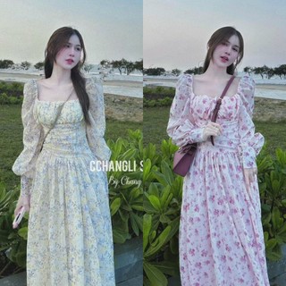 Đầm maxi hoa cổ u
