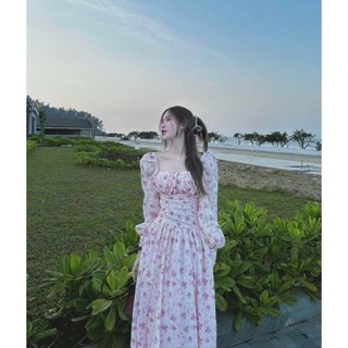 ĐẦM MAXI HOA CỔ U