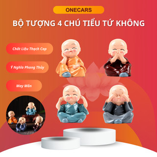 Bộ Tượng Chú Tiểu Tứ Không - Phật Phong Thủy 4 Tư Thế - Trang Trí Xe Hơi Bàn Làm Việc