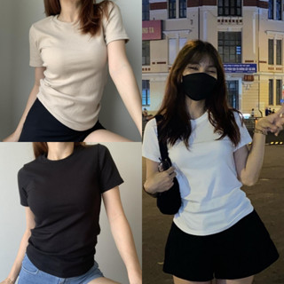 ÁO THUN BABY TEE TRƠN ĐƠN GIẢN, BASIC TEE FORM ÔM, BABY TEE BODY MA002