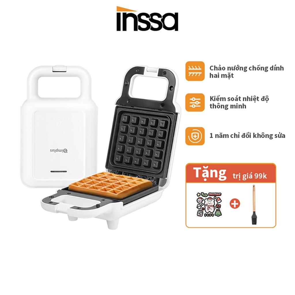 INSSA Máy làm bánh quế máy làm bánh mì sandwich mì máy nướng bánh quế gia đình máy nướng áp suất nhỏ đa chức năngHFBJ001