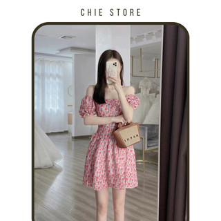Đầm thiết kế Suki dress váy in họa tiết hoa hồng dáng ngắn CHIE