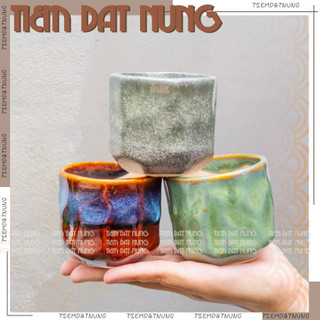 Chậu Men Vintage mini - Chậu Trồng sen đá - Men Hỏa Biến Bát Tràng