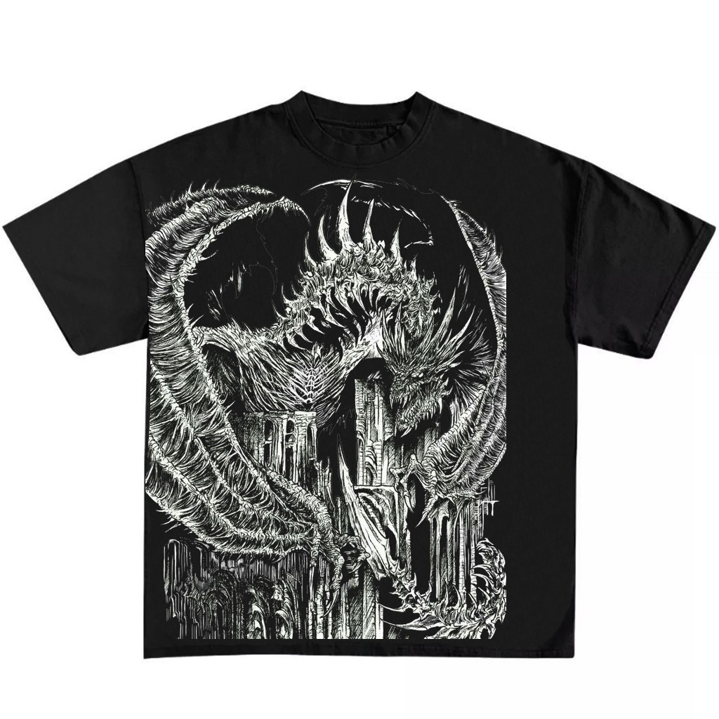 Áo Thun Manga Dragon Black Custom MASTER Unisex