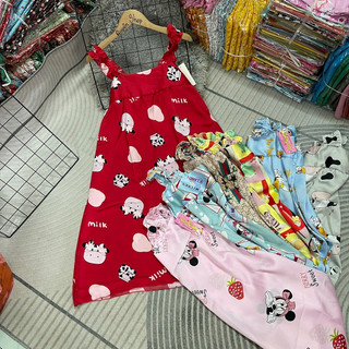 Đầm mặc nhà, dây nhún , vải satin, phom dưới 60kg.