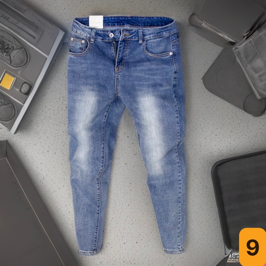 Quần jean nam vá da amiri chất bò rách cao cấp co dãn 4 chiều cực đẹp rin trơn from dáng skinny đẹp quần rin nam Q09