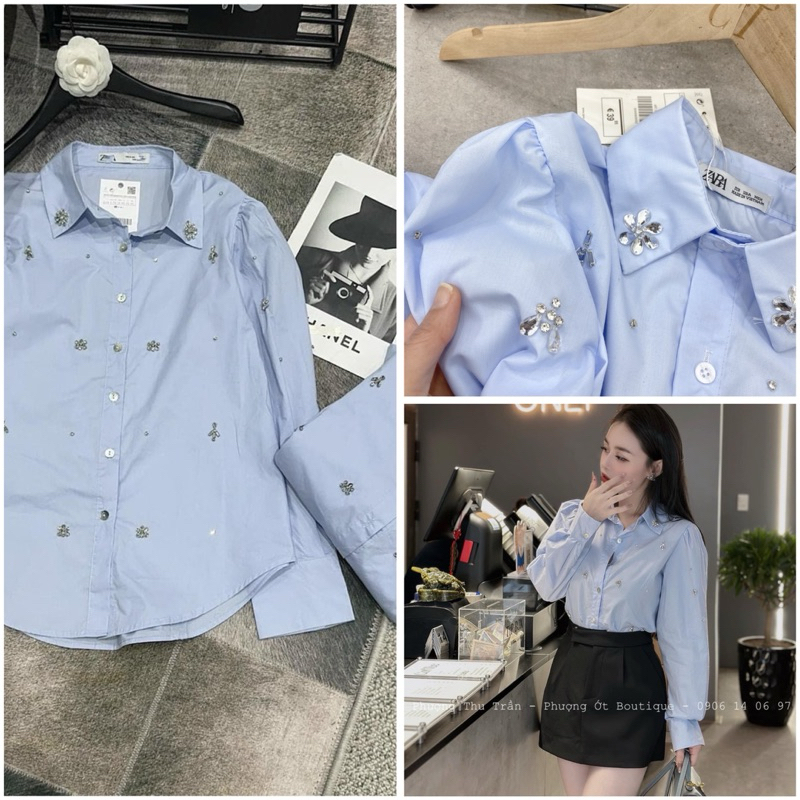 SƠ MI ĐÍNH ĐÁ ZARA LOẠI 1 BẢN ĐÁ TO ( có sỉ)