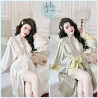 Set Áo Choàng Ngủ Bigsize JULY Kèm Quần Đùi Lụa Latin Cao Cấp <80KG