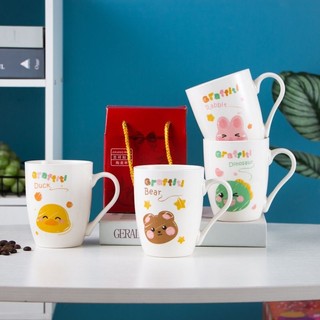 (kèm hộp+thìa) Cốc trà , cốc cà phê gốm sứ hình mặt cười 300ml TB7,TB8