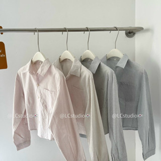 áo sơ mi croptop kẻ ngang chất đẹp Sonn 3285