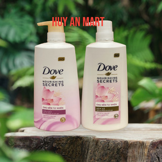 DẦU GỘI , DẦU XẢ DOVE HOA SEN NHẬT VÀ NƯỚC GẠO 610G Óng mềm tự nhiên