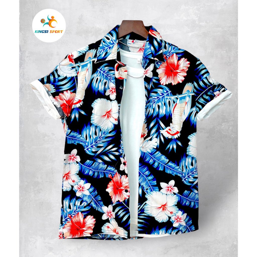 Áo sơ mi hoa quả đi biển hè nhóm hawaii đồ đôi nam nữ chụp kỷ yếu - Kings1 Sport