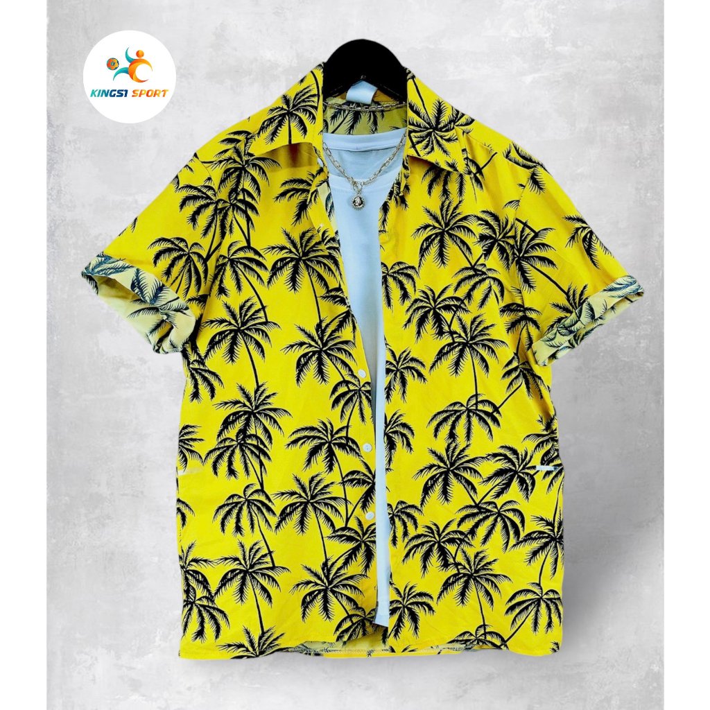 Áo sơ mi hoa quả đi biển hè nhóm hawaii đồ đôi nam nữ chụp kỷ yếu - Kings1 Sport
