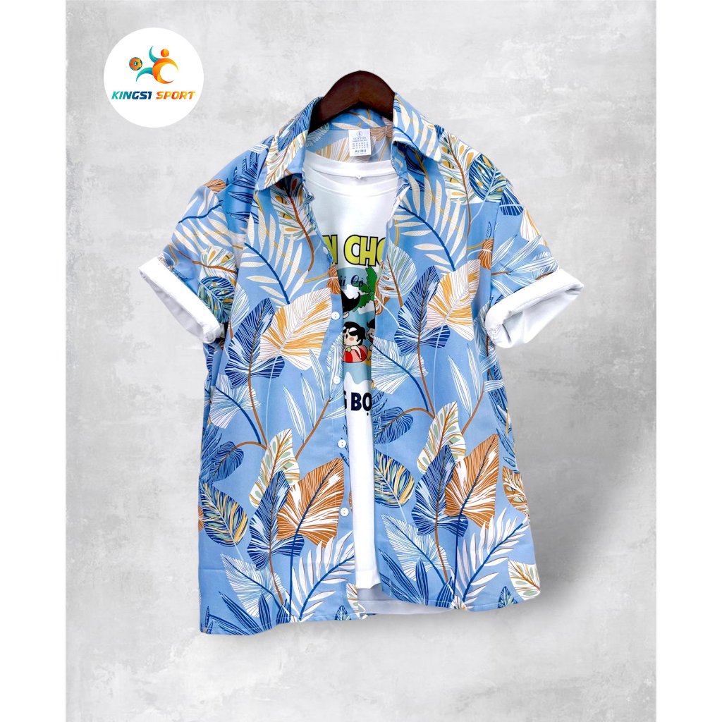 Áo sơ mi hoa quả đi biển hè nhóm hawaii đồ đôi nam nữ chụp kỷ yếu - Kings1 Sport