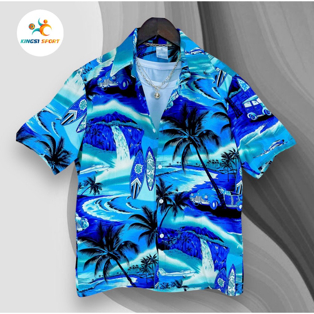 Áo sơ mi hoa quả đi biển hè nhóm hawaii đồ đôi nam nữ chụp kỷ yếu - Kings1 Sport