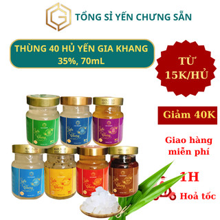 Combo 40 hủ yến chưng sẵn 35%, gia khang 70ml, tiết kiệm 30k