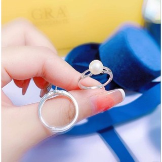 Phôi nhẫn bạc gắn trai nước ngọt