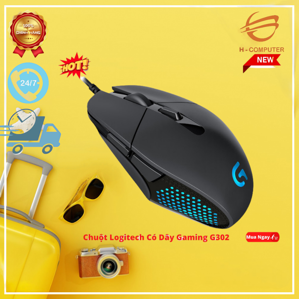 Chuột Chơi Game Có Dây Tốc Độ Cao Logitech G302 4000DPI 24H