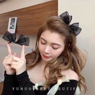 Set 2 Kẹp nơ voan đen cực xinh- dễ sử dụng- tạo độ phồng cho tóc