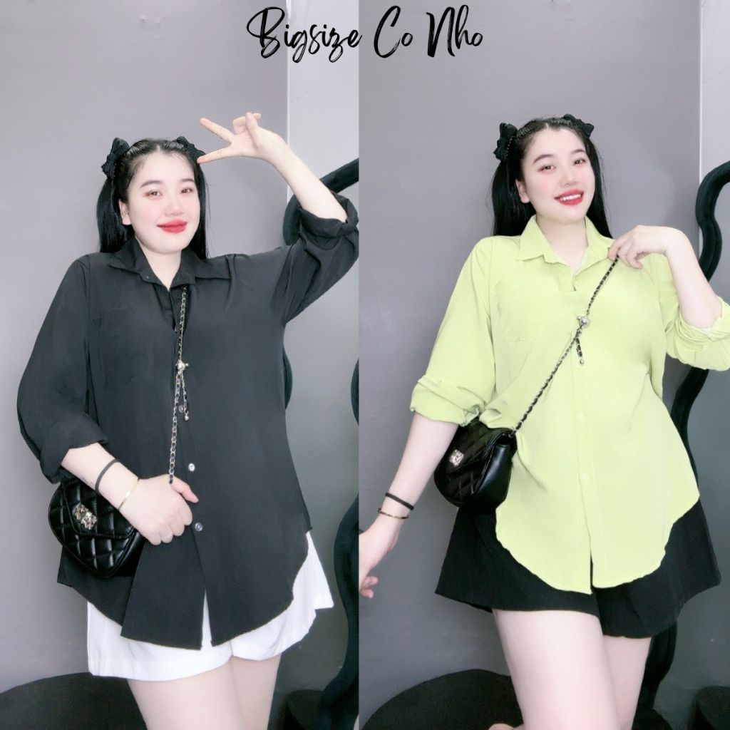 Áo Sơ Mi Nữ Bigsize Tay Dài Có Túi Phong Cách Basic Lịch Sự Đi Học Đi Trời Mát Mẻ Dành Cho Nàng Chuppy 58 - 95Kg Sm20