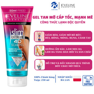 Gel Tan Mỡ Cấp Tốc Eveline Slim Extreme 4D Giảm Mỡ Bụng Đùi Hông Mông Bắp Tay Nọng Cằm Giảm Rạn Da