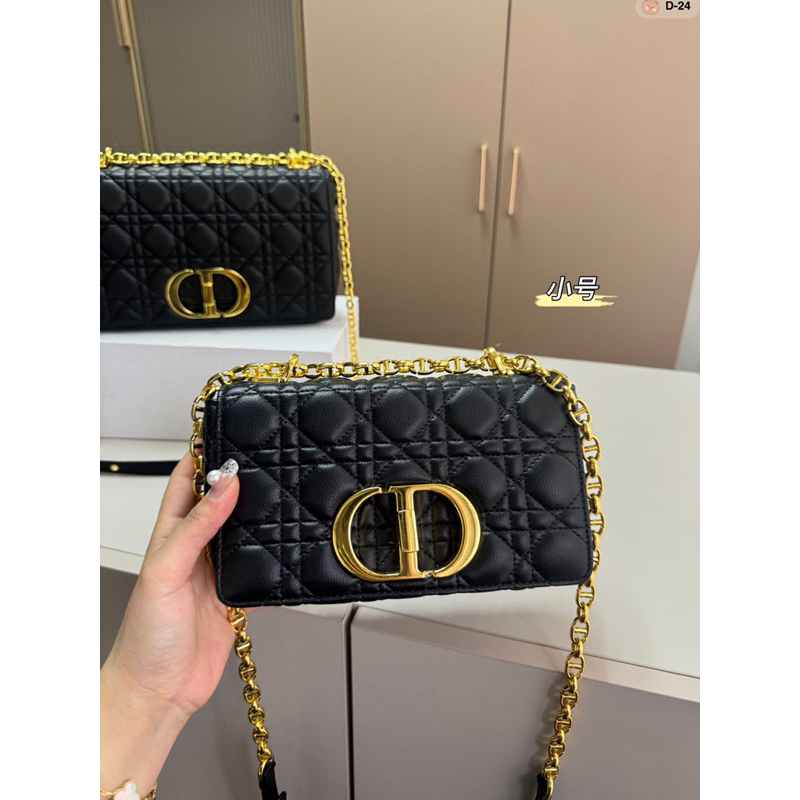 Túi xách Dior caro màu đen khoá vàng cực xinh size 20, 25 cm full box
