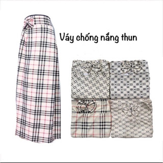 Váy chống nắng vải thun caro và họa tiết xinh đẹp 1 và 2 lớp - hàng loại 1 (sỉ)