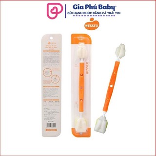 Cọ rửa bình sữa Wesser 2 đầu đa năng, dụng cụ vệ sinh bình sữa, núm ti cao cấp
