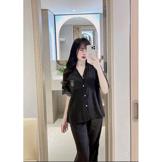 ( Bigsize 50-75kg ) Bộ lụa phối ren mềm VS Bigsize 50-75kg CAO CẤP PTHOUSE