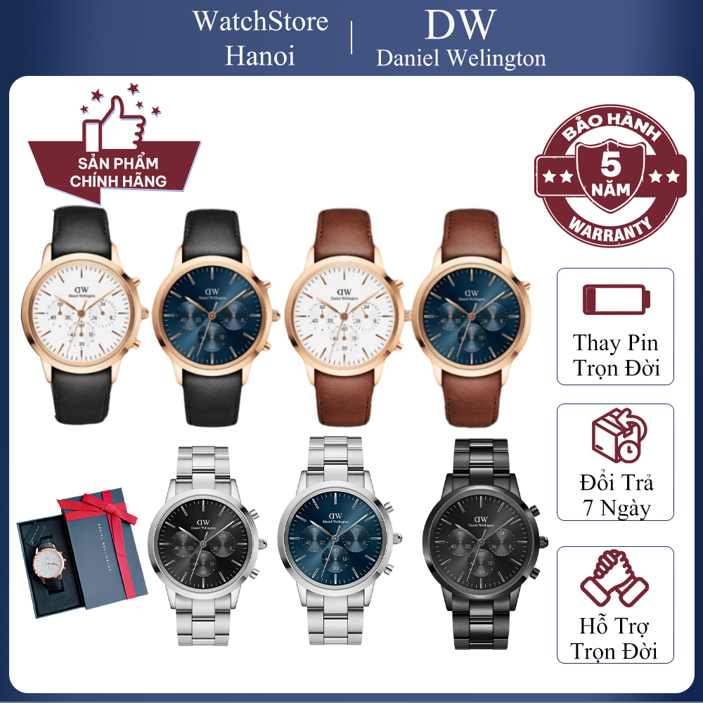 Đồng Hồ Nam Daniel Wellington Iconic Chronograph 6 Kim, Size 42mm, Đồng Hồ Chính Hãng