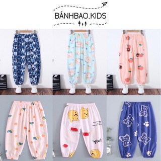 Quần lanh dài cho bé chống nắng, chống muỗi, Chất liệu mỏng mát nhẹ từ 10-28kg