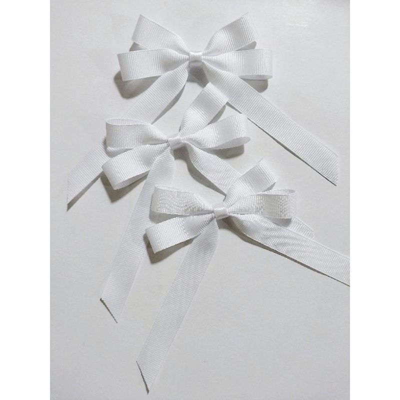 Set 50 nơ gân trắng 8x10cm (N75)