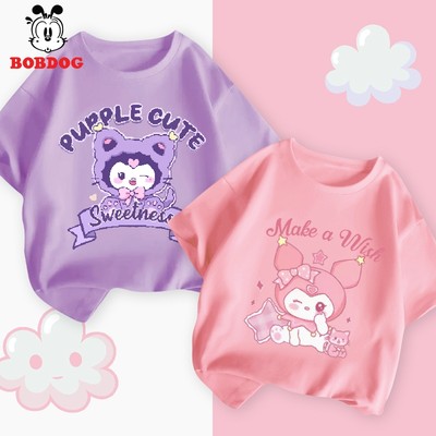 Áo thun bé gái BOBDOG áo phông tay ngắn cổ tròn chất cotton mềm mịn in hình dễ thương cho bé