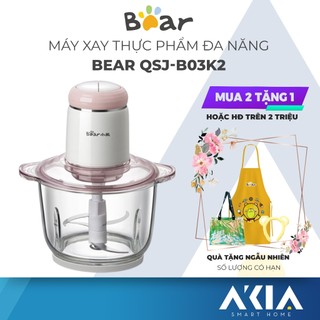 Máy xay thực phẩm đa năng 2l bear qsj-b03k2, 2 mức độ xay, cối thủy tinh, chính hãng bh 18 tháng