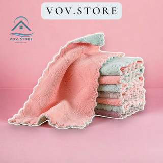 Khăn lau bếp, khăn lau 2 mặt siêu thấm không phai màu nhanh khô, khăn lau bếp, khăn lau kính, lau bát siêu thấm