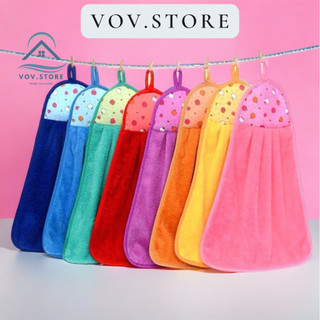 Khăn lau tay, khăn lau tay có móc treo dùng trong nhà bếp, khăn lau tay bếp vải cotton mềm mại siêu thấm hút