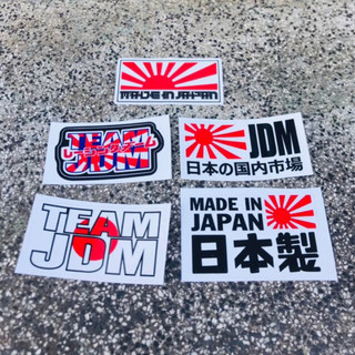 Tem sticker logo chữ nhật jdm dán trang trí xe máy,nón bảo hiểm