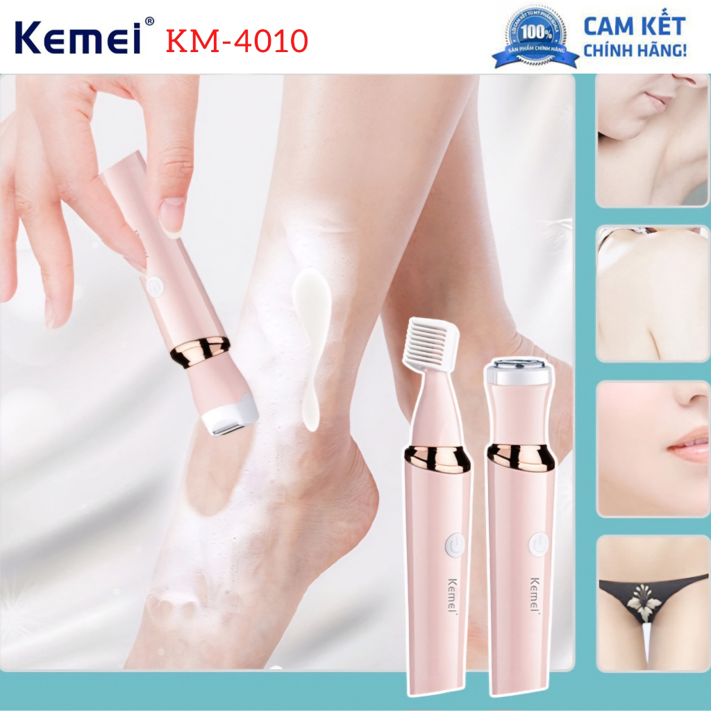 Máy cạo lông toàn thân Kemei KM-4010 đa năng cạo lông vùng kín, lông mặt, nách,tay chân - Chính hãng