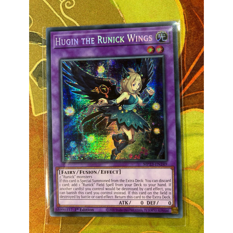 [LiLy_Yugioh] Lá bài Hugin the Runick Wings - MP23-EN249 - Prismatic Secret Rare 1st Edition