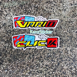 Tem sticker Chữ Vario và CLick Phối Nhiều Màu Nổi Bật