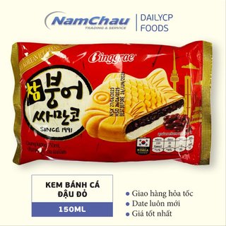 Kem bánh cá Hàn Quốc Binggrae Samanco nhân đậu đỏ 150ML bán lẻ, sỉ
