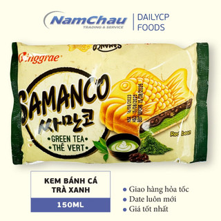 Kem bánh cá trà xanh Hàn Quốc Binggrae Samanco gói 150ml