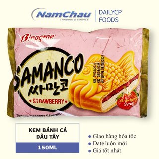 Kem bánh cá Hàn Quốc Binggrae Samanco nhân dâu tây 150ML bán lẻ, sỉ