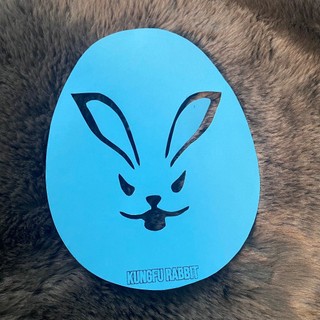 Khung logo sơn vợt cầu lông Kungfu Rabbit, logo khung logo sơn vợt cầu lông thỏ võ thuật
