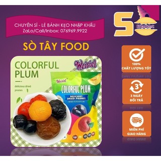 Kẹo ô mai mix colorful plum mix 5 vị -o mai mix weisiel gói 408g