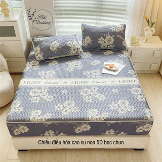 Chiếu Điều Hòa Bo Chun Bọc Đệm 5D Cao Su Non Tencel Latex Cao cấp Maibedding Êm Ái Mát Lạnh Cho Giấc Ngủ Ngon