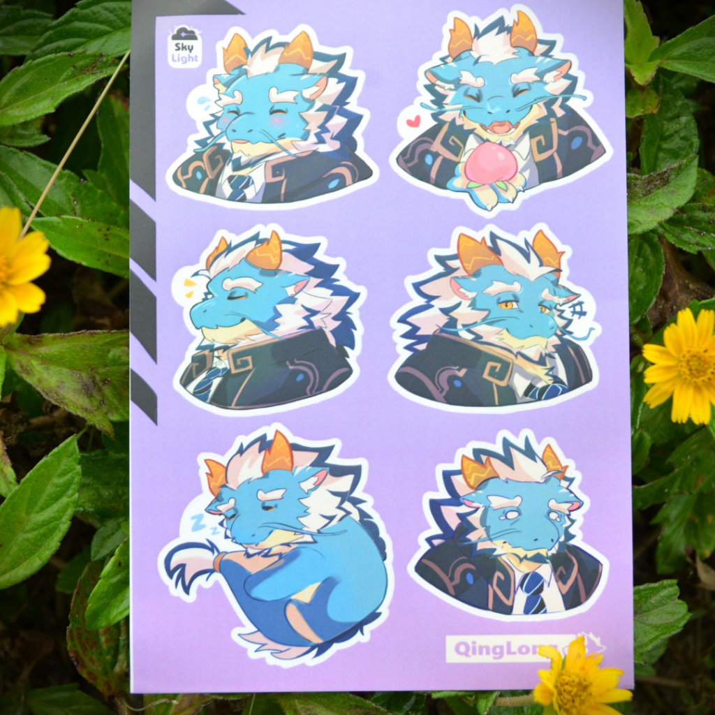 NO.10 QINGLONG - Sticker Furry Sheet A6 Decal pvc chống nước - Tokyo Afterschool Summoners 4