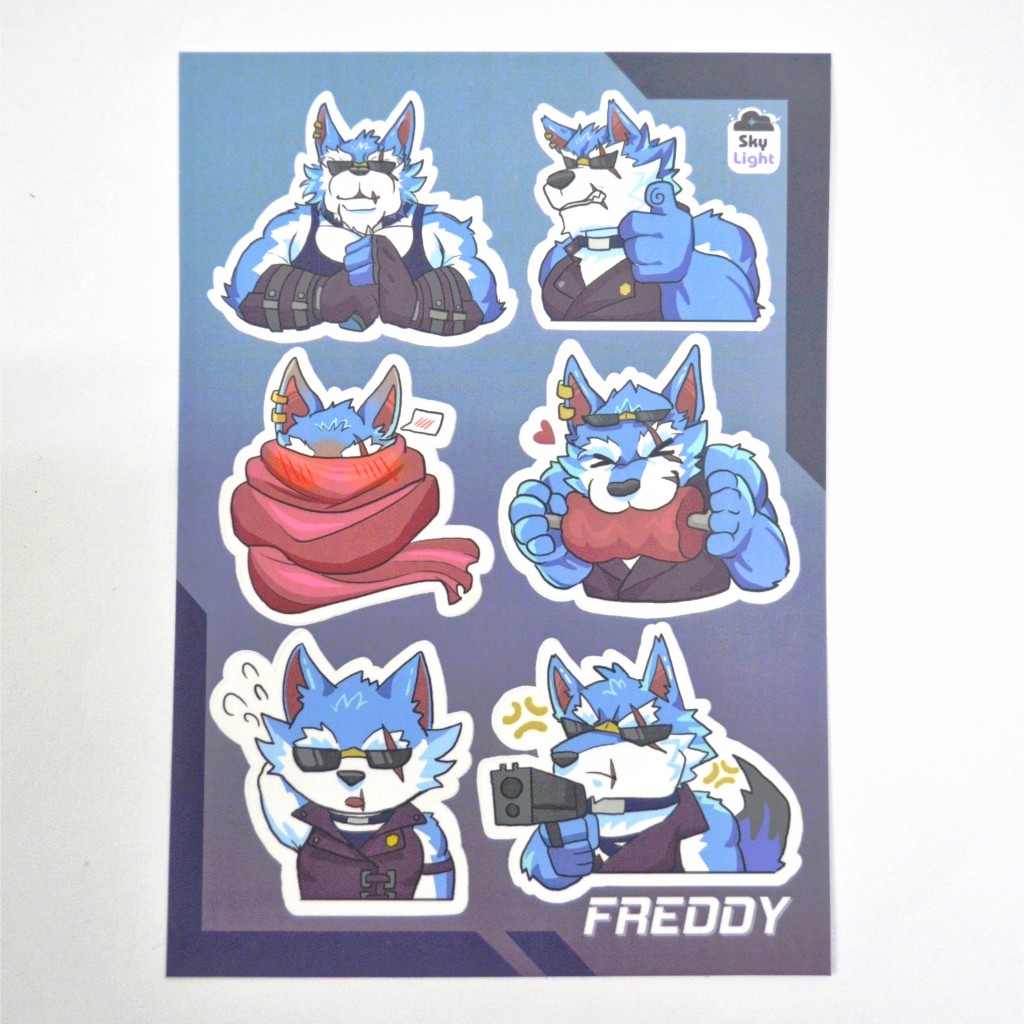 NO.08 FREDDY -Dislyte- Sticker Furry Sheet A6 Decal chống nước 2