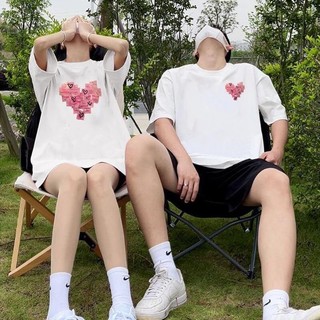 Áo thun TIM GHÉP HỒNG nam nữ form rộng,thun cotton su 4 chiều co giãn tốt, thấm hút mồ hôi hiệu quả, áo đôi; nhóm